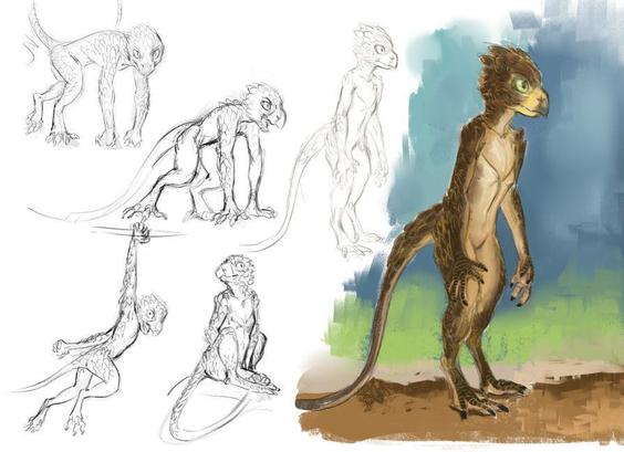 sketches and a colored painting for a I'm trying to design