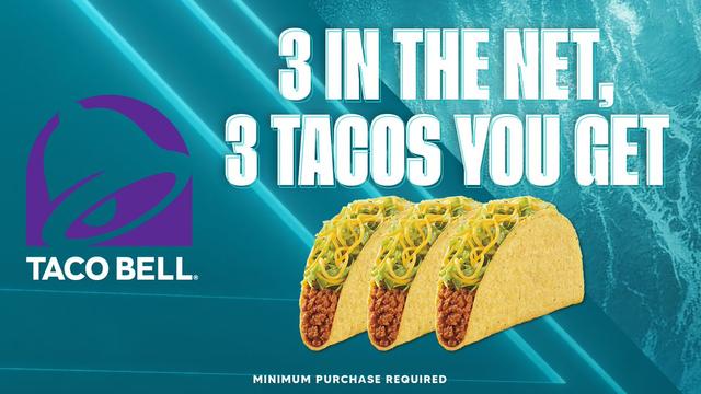 3 in the net 
3 tacos you get