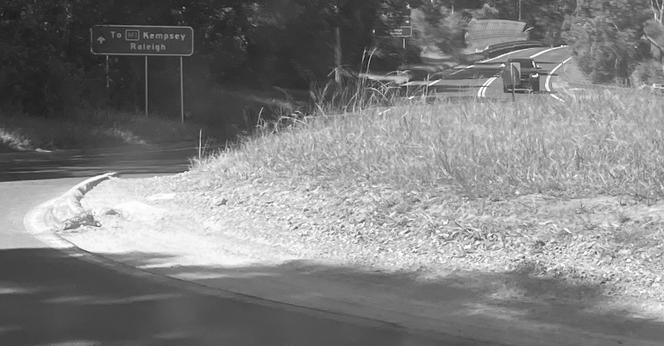 Demolished roundabout, razed to the ground, Bellingen