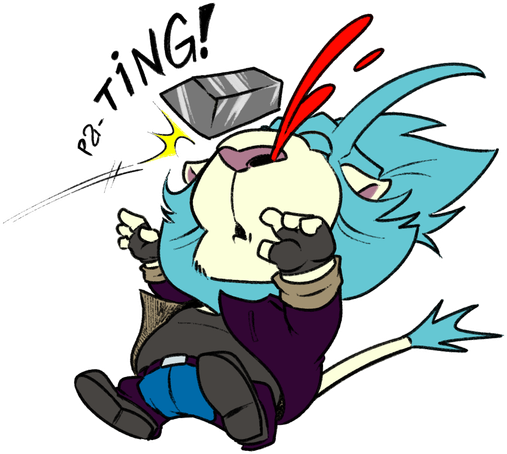 Meanwhile, someone in chat specifically threw an iron ingot at me. While it hurt like a mother fucker, it at least made for a funny sticker. Shame I can't do math no more...