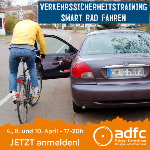 Ein Radfahrer wird von einem Autofahrer durch öffnen der Autotür "gedoort".