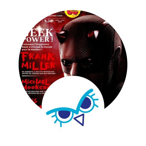 Couverture du Geek Mag 50 avec Daredevil en gros plan mêlée avec le logo de l'association Metablue