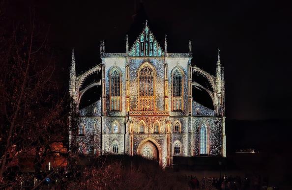 Videomapping na chrám sv. Barbory v Kutné Hoře