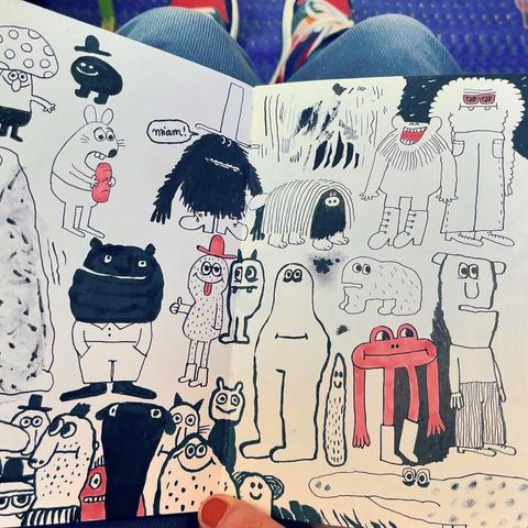 Pages de carnets: des bonhommes