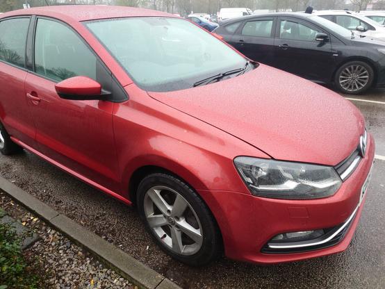 VW Polo 6c parked in a corner of the car park