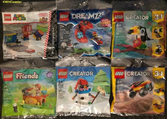 LEGO Polybags - front

30645 Creator Snowman
30688 Creator 3in1 Tropical Toucan
30691 Creator 3in1 Mini Convertible Monster Truck
30696 Friends Autumn's Waffle Stand
30698 Dreamzzz Cooper's Flying Controller Mini Build
30702 Super Mario Mariokart Toad (Pit Drew)