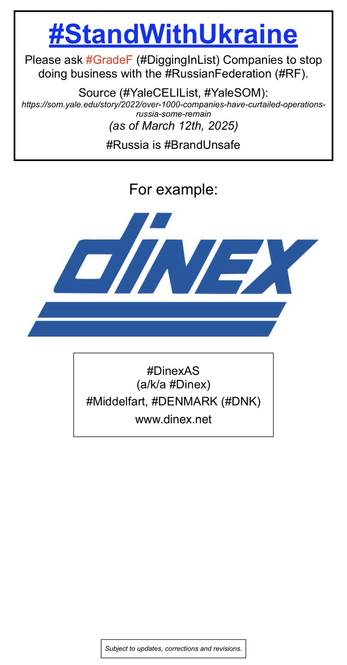 Logo and company information for Dinex A/S (Middelfart, Denmark).