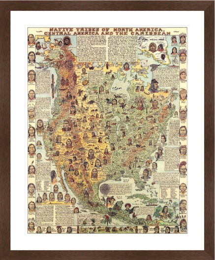 Map Of Native Tribes Of North America, Central America And The Caribbean