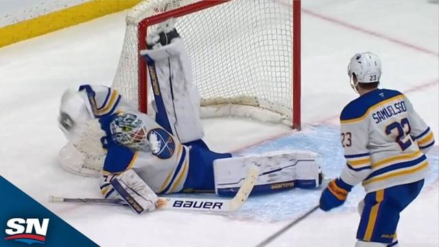 Sabres' James Reimer Tumbles and Flashes The Leather For Remarkable Glove Stop