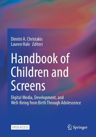 book cover 'Handbook of children and screens'