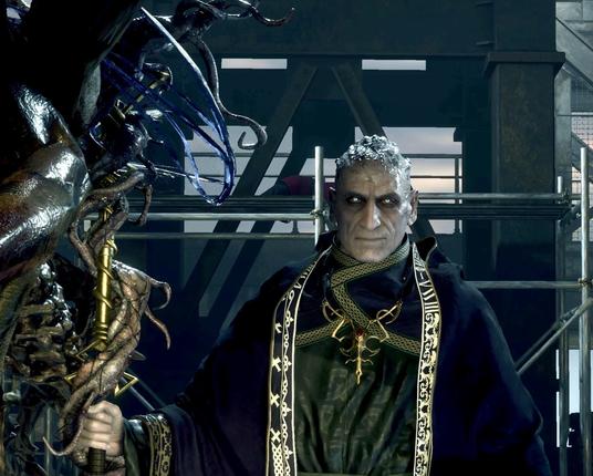 Osmund Saddler (Resident Evil 4 Remake) smiling pleasantly