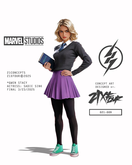 Fan art of Sadie Sink as MCU Gwen Stacy