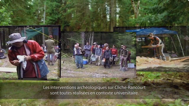 Gens effectuant des fouilles archéologiques en fôret.