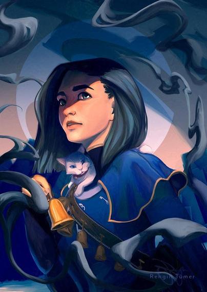 Sabriel & Mogget illustration