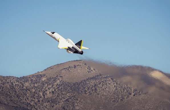 The XB-1 test aircraft in flight.