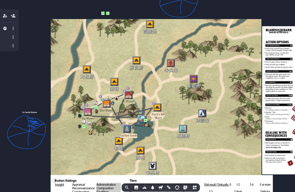 VTT map used in an online session for the one-shot scenario