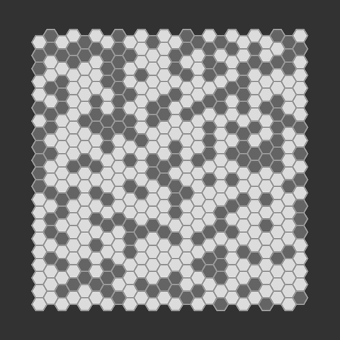 hexagon grid with 16 radius and walls