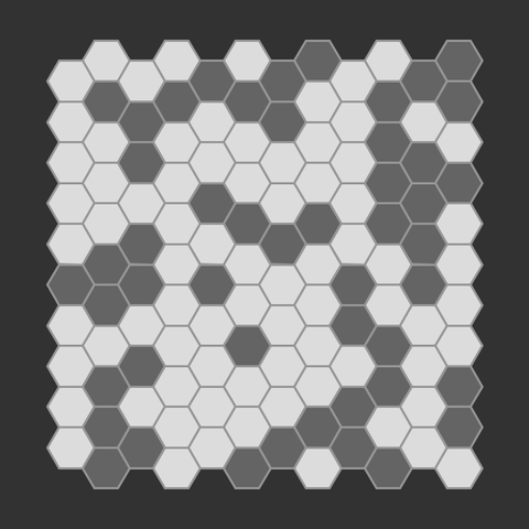 hexagon grid with 32 radius and walls