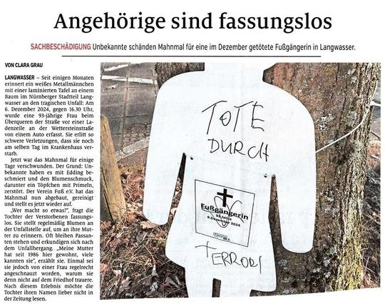Angehörige sind entsetzt, dass das Mahnmal geschändet wurde