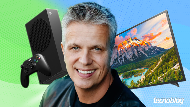 <figure class="wp-block-image size-large wp-lightbox-container"><img alt="Retrato de um homem corrindo. Ao fundo há um console de videogame e uma TV." class="wp-image-817396" height="596" src="https://files.tecnoblog.net/wp-content/uploads/2025/03/Capa-Xbox-Cloud-Gaming-1060x596.png" width="1060" /><button class="lightbox-trigger" type="button">
			<svg fill="none" height="12" viewBox="0 0 12 12" width="12" xmlns="http://www.w3.org/2000/svg">
				<path d="M2 0a2 2 0 0 0-2 2v2h1.5V2a.5.5 0 0 1 .5-.5h2V0H2Zm2 10.5H2a.5.5 0 0 1-.5-.5V8H0v2a2 2 0 0 0 2 2h2v-1.5ZM8 12v-1.5h2a.5.5 0 0 0 .5-.5V8H12v2a2 2 0 0 1-2 2H8Zm2-12a2 2 0 0 1 2 2v2h-1.5V2a.5.5 0 0 0-.5-.5H8V0h2Z" fill="#fff">
			</svg>
		</button><figcaption class="wp-element-caption">Matt Booty é diretor de Xbox Game Studios na Microsoft (ilustração: Vitor Pádua/Tecnoblog)</figcaption></figure>


<details class="tb-resumo tb-callout padrao">
    Resumo
    <div class="tb-resumo-topicos tb-callout-texto"><ul>
<li>O Gaming Hub nas TVs Samsung permite jogar Xbox na nuvem, mas enfrenta filas de 10 minutos ou mais no Brasil.</li>
<li>A Microsoft tem planos de expandir a infraestrutura para Xbox Cloud Gaming e reduzir a espera para iniciar jogos.</li>
<li>A aquisição da Activision Blizzard pela Microsoft foi concluída em outubro de 2023 por US$ 68,7 bilhões.</li>
</ul>
</div>
</details>


<p>Os donos de TVs da Samsung contam com o Gaming Hub desde 2022. Com ele, é possível a<a href="https://tecnoblog.net/responde/o-que-e-o-xbox-gam