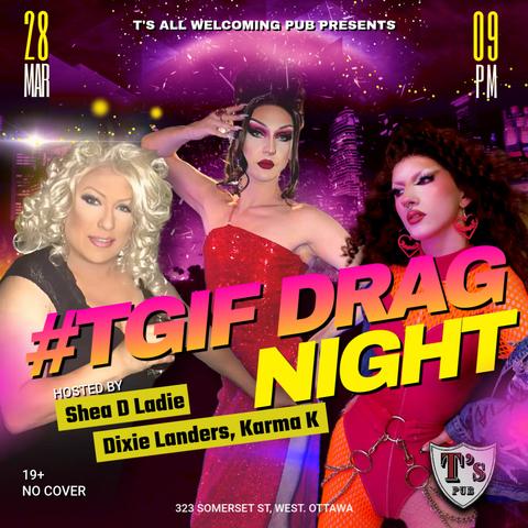 🔥 THURSDAY & FRIDAY ARE ON FIRE at T's! 🔥
🎤 Thu: Karaoke with the iconic Jolene & Treehouse Karaoke! Get ready to belt it out!
👑 Fri: #TGIF DRAG NIGHT hosted by the dazzling Shea D Ladie!
🎶 PLUS! UNKLPAULY & ZABELLA bringing the beats all night long!
Don't miss out! 😉 #TsPub #Karaoke #DragShow #Nightlife #Ottawa