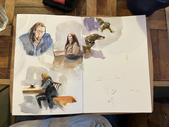 A few bits on two pages. Thinking what to do with the rest of the space- either something interior or will carry on with the small bits