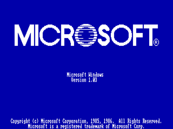 Windows 1.0 boot screen