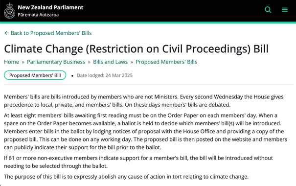 Climate Change (Restriction on Civil Proceedings) Bill