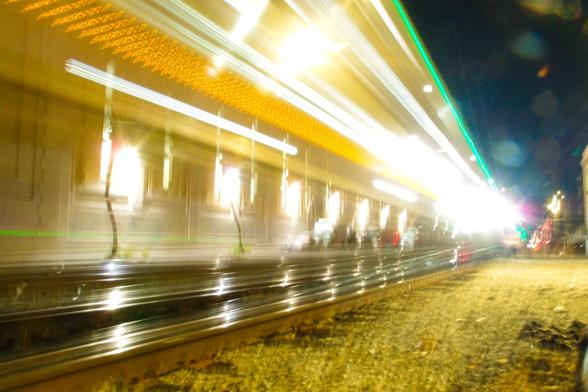 Bakersfield train rolls on by