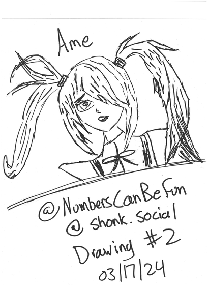 My 2nd drawing ever and my very first drawing of Ame. My favorite character <3
