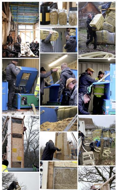 people from groene learning to insulate with blow-in straw.