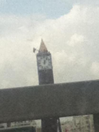 #Terrorist flag above the #tunisian #central #clock 13 years ago