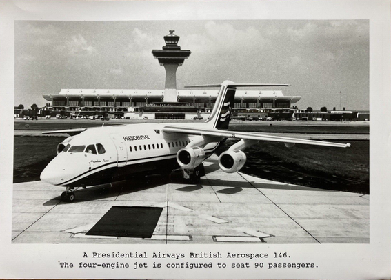 Delivery of a new plane to the airline. It is staged on a taxiway at Dulles airport