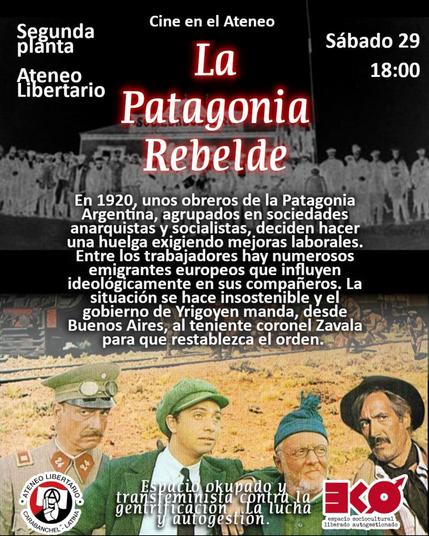 CINE EN EL ATENEO: «La Patagonia rebelde»