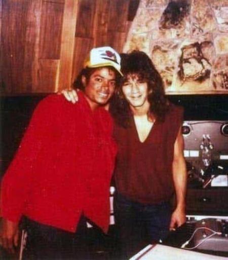MJ and EVH in studio