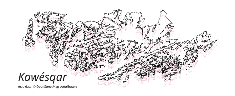 map of Kawésqar National Park in Chile