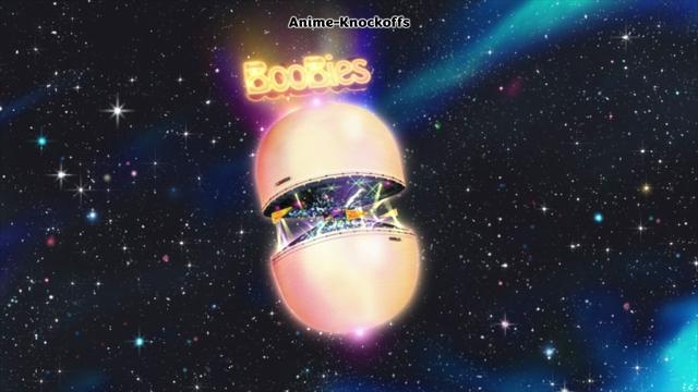 A space station with a big BooBies signboard above it