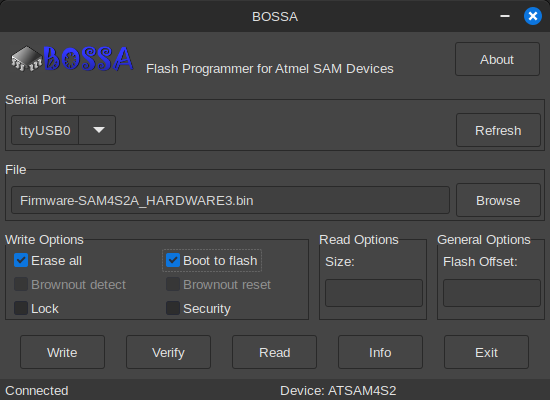 Flash Programmer for Atmel SAM Devices