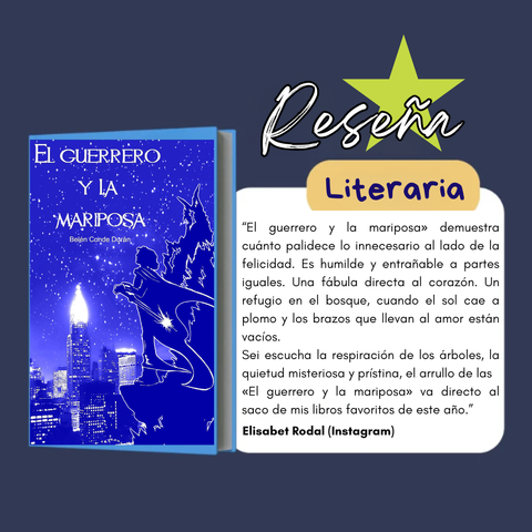 "El guerrero y la mariposa" demuestra cuánto palidece lo innecesario al lado de la felicidad. Es humilde y entrañable a partes iguales. Una fábula directa al corazón. Un refugio en el bosque, cuando el sol cae a plomo y los brazos que llevan al amor están vacíos.
Sei escucha la respiración de los árboles, la quietud misteriosa y prístina, el arrullo de las aguas. "El guerrero y la mariposa" va directo al saco de mis favoritos este año.
