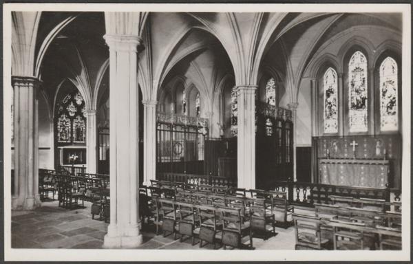 Monochrome real photographic postcard showing a view of the retro-choir of Southwark Cathedral in Surrey and London.

Published by Raphael Tuck & Sons, Real Photograph Series, not numbered, c.1920s.

Postally unused.

Excellent condition, with minimal corner bumps and light album marks.