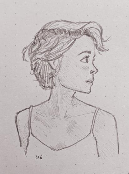 side portrait of short haired girl