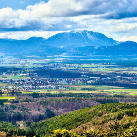 View of the schneeberg from the observation tower lanzenkirchen wiesen