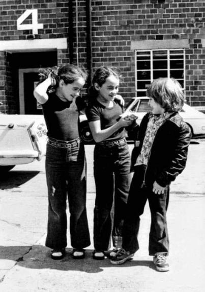 Bts pic of The Shining. Danny Lloyd and those creepy twins.