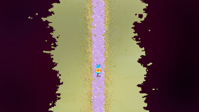 Concept art of a path bordered by fallen leaves