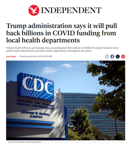 Trump administration says it will pull back billions in COVID funding from local health departments.

Federal health officials said Tuesday they are pulling back $11.4 billion in COVID-19-related funds for local public health departments and other health organizations throughout the nation.