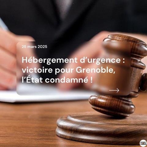 Image montrant un marteau d'un juge/ président de tribunal pour annoncer une victoire juridique: la ville de Grenoble a gagné contre l'Etat concernant l'hébergement d'urgence