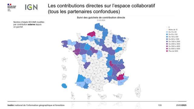 carte avec les contributions des SDIS sur la contribution directe