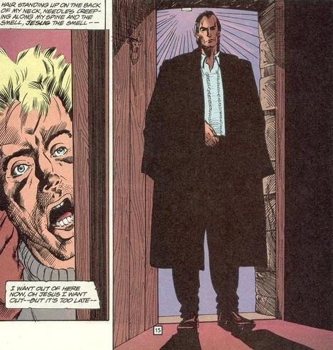 John Constantine meets the Devil, who has a bad smell. From "Hellblazer: Dangerous Habits," written by Garth Ennis and illustrated by Will Simpson.
