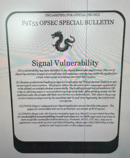 Pentagon wants Signal is vulnerable to Phishing Attacks like anything else