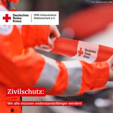 DRK-Kreisverband Wattenscheid e.V. 

Deutsches Rotes Kreuz Zivilschutz: Wir alle müssen widerstandsfähiger werden!

Foto: Willing-Holtz / DRK